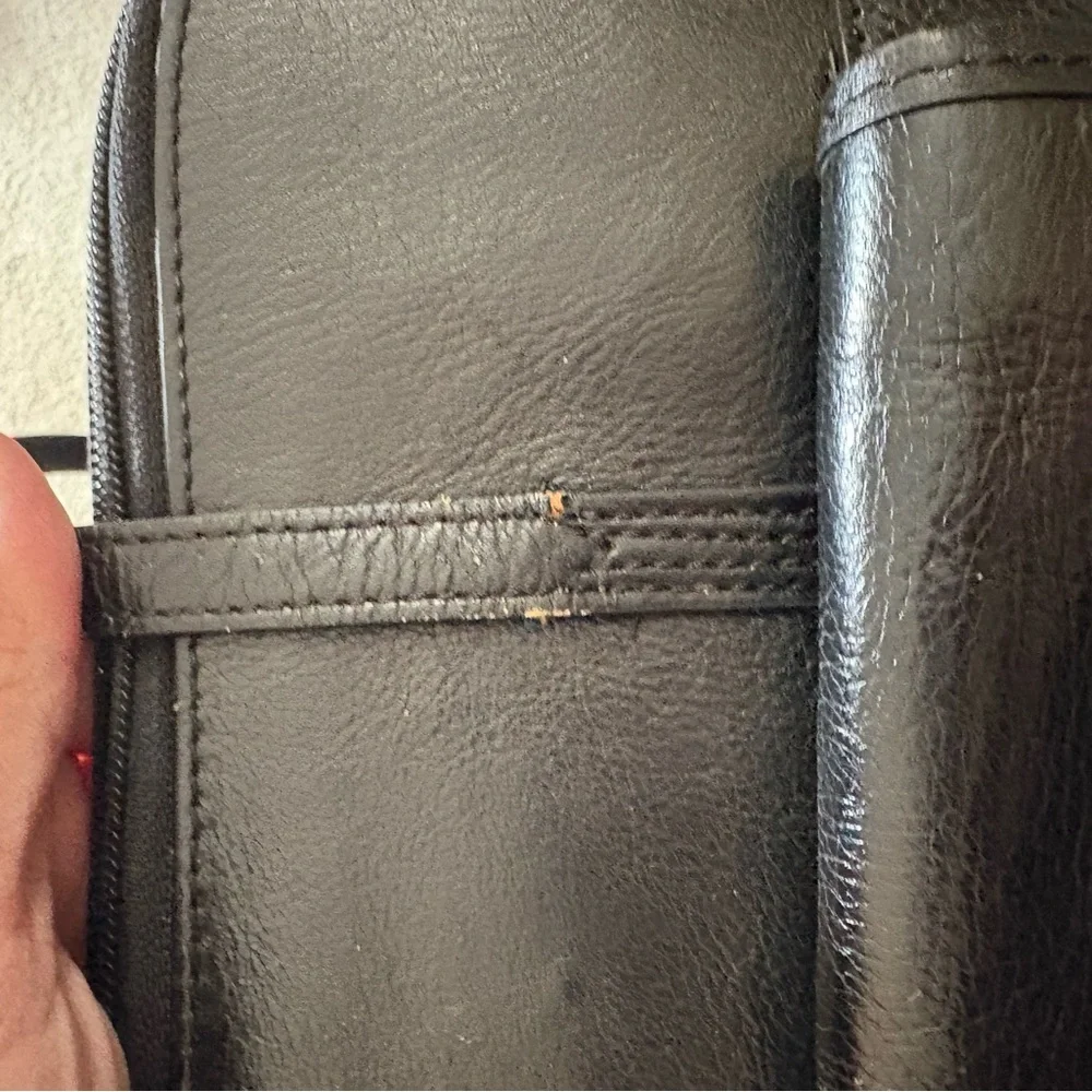Elegant Black Leather Laptop Bag